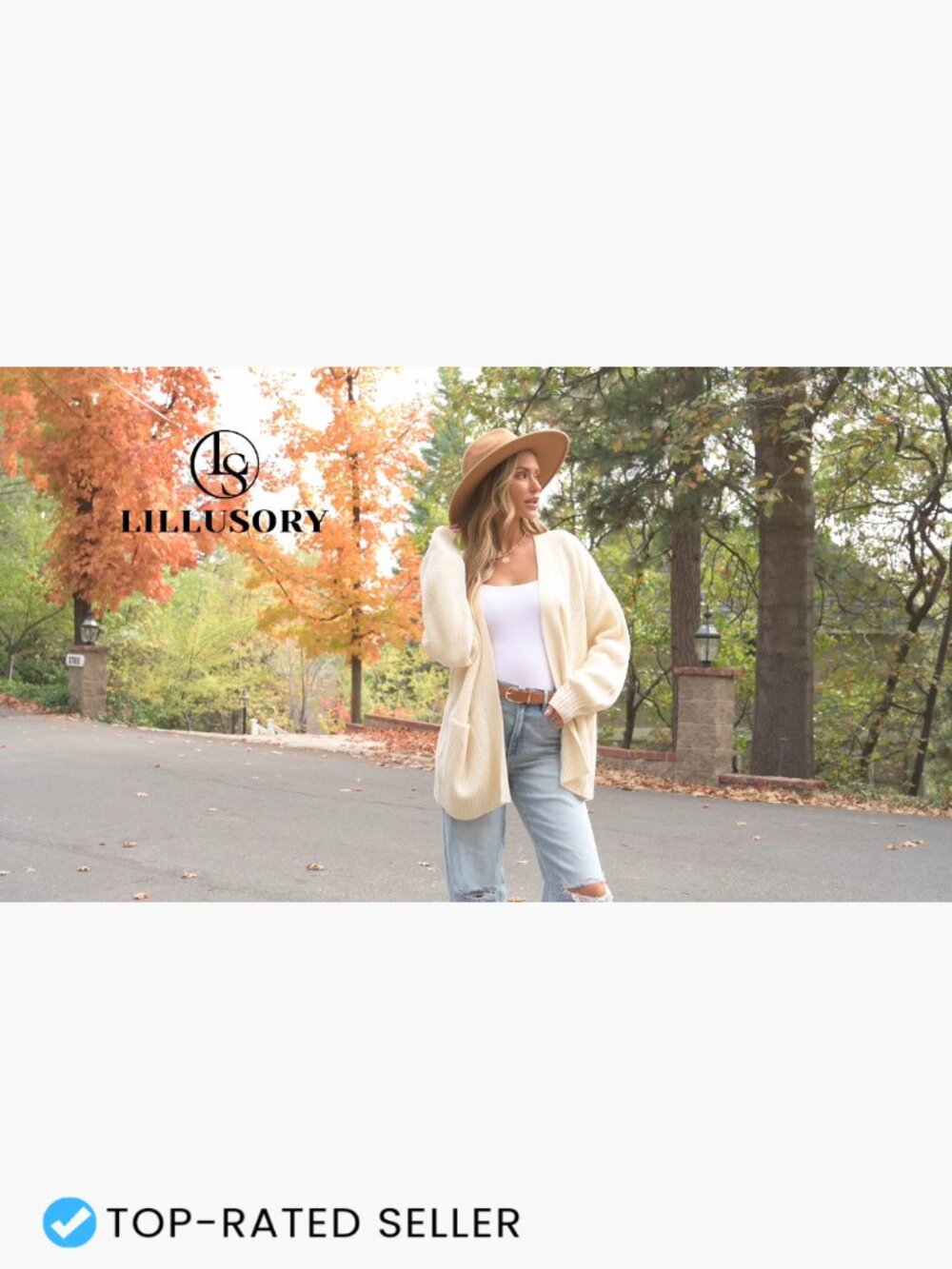 Oversized Soft Knit Cardigan with Pockets Cozy Open Front Sweater - Picture 7 of 7